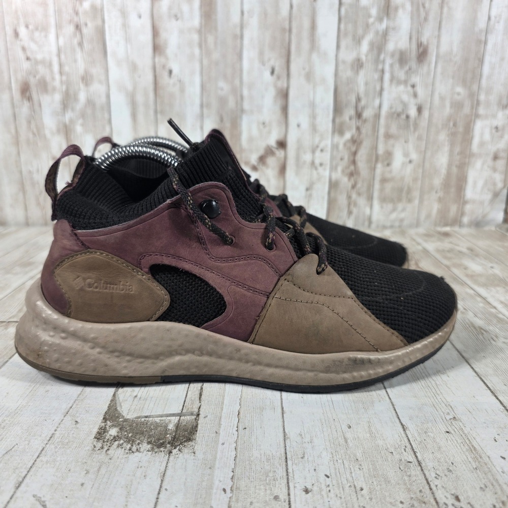 Columbia SH/FT OutDry Mid Women's Hiking‎ Sneakers Black Plum Tan BL1020-010 8